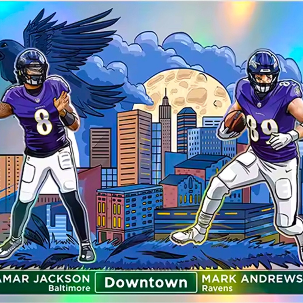 2024 Donruss Optic Downtown Duos #8 Lamar Jackson / Mark Andrews Custom RAVENS